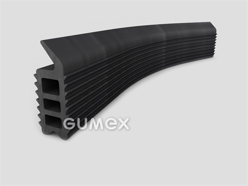 Kunststoffprofil für die Tür G1108, geformt, 27,5x11mm, 60°ShA, PVC, -40°C/+60°C, schwarz, 